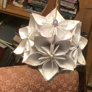 Origami Kusudama Flower Ball with Color Choices Includes 12 Flowers