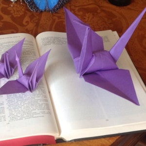 Origami Cranes Mother Crane and One Baby Crane - OR Set of FIVE Families