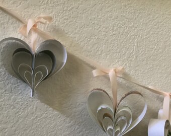 Heart Garland 8 Paper Hearts Included