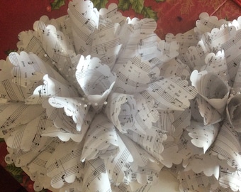 Sheet Music, Book, or Map Wreath 12 Inches Wide May be Customized