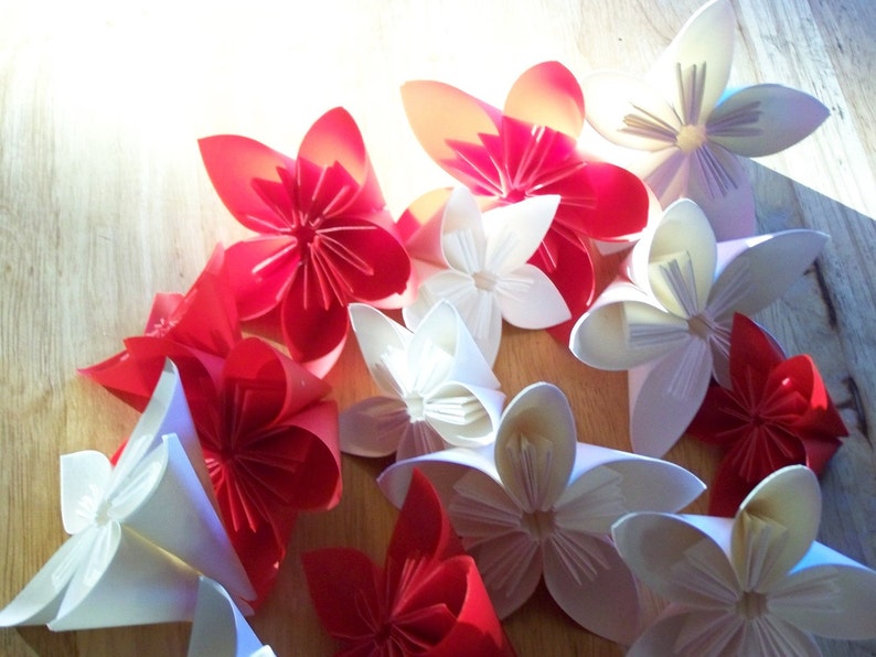 20 Origami Kusudama Paper Flowers Customized without Stems image 4