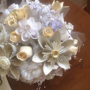 Paper Flower Bridal Bouquet Handmade Customized With Book Pages, Map Flowers or Sheet Music Bouquet image 6