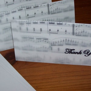 Thank You Cards Sheet Music Theme Set of 12 A Perfect Birthday Gift for Music Teacher or Music Lover image 3