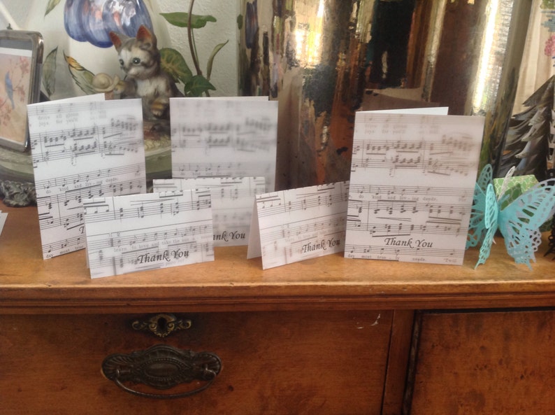 Thank You Cards Sheet Music Theme Set of 12 A Perfect Birthday Gift for Music Teacher or Music Lover image 5