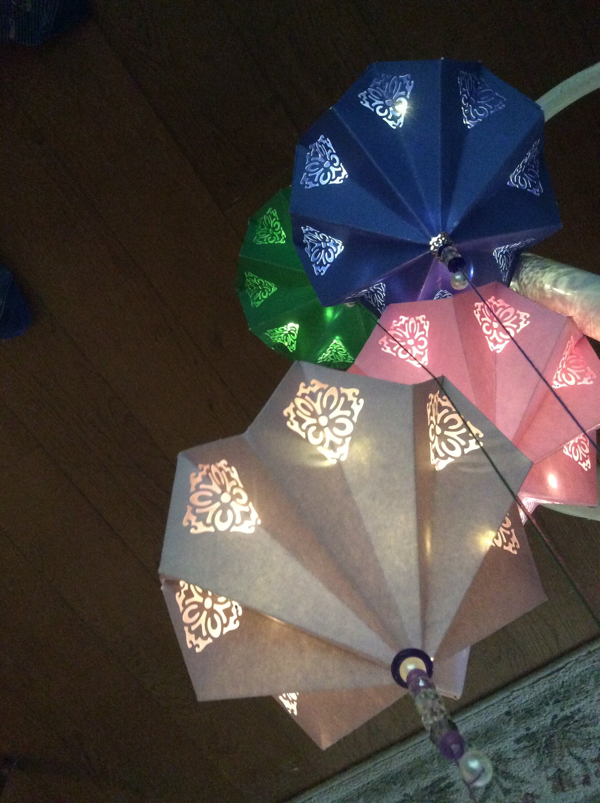 Origami Paper Lanterns Handmade with Fairy Light Strings Etsy