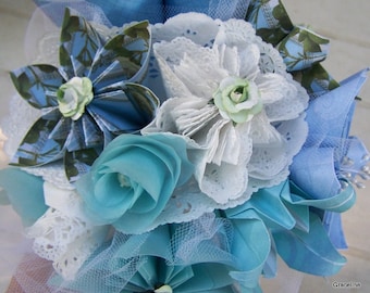 Victorian Wedding Lace Bouquet 6-7 Kusudama Origami Flowers With Your Chosen Colors