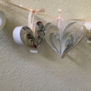 Heart Garland 8 Paper Hearts Included image 8