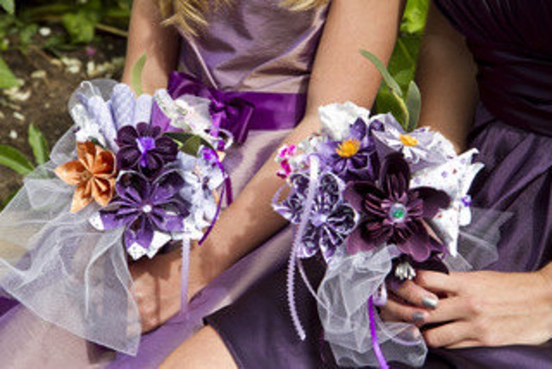 Paper Flower Wedding Bouquet Made to Order 10 Origami Flowers image 1