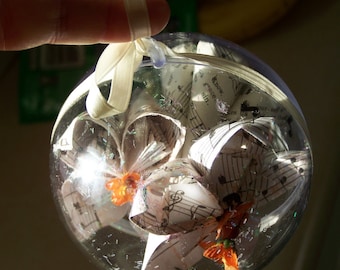 Sheet Music Origami Ornament: Kusudama Flower Art Ball