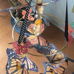 Monarch Butterfly Mobile A Perfect Birthday Gift  for A Nature Lover 13 Double Monarch Butterflies Included with Color Choices Made to Order