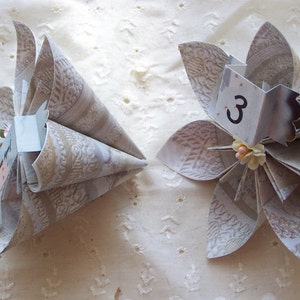20 Origami Kusudama Place Cards or Table Numbers For Your Wedding Tables 20 Included personalized image 1