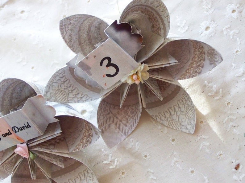 20 Origami Kusudama Place Cards or Table Numbers For Your Wedding Tables 20 Included personalized image 4