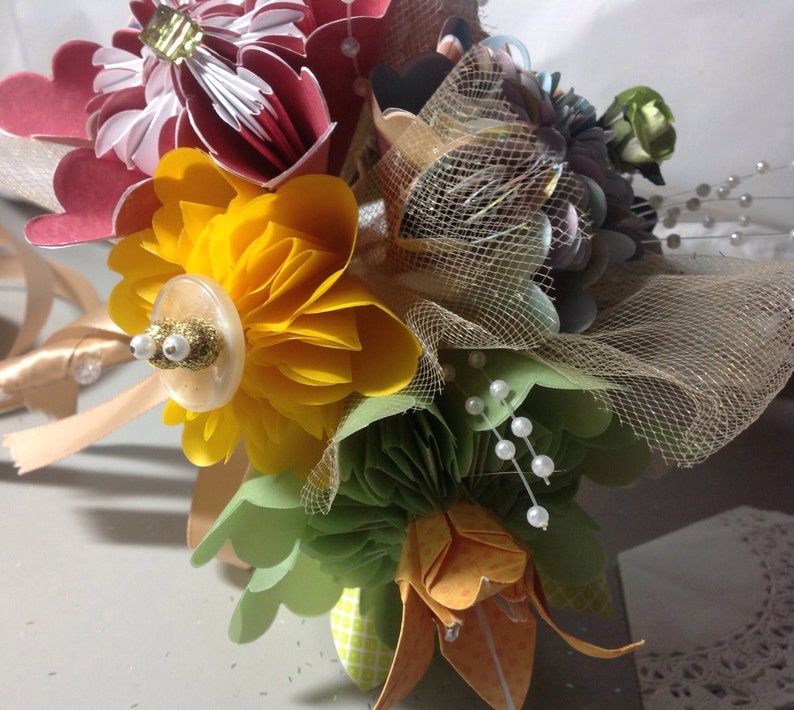 Origami Summer Flower Bouquet With 8 Tropical Colored Flowers image 3