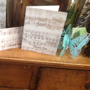 Thank You Cards Sheet Music Theme Set of 12 A Perfect Birthday Gift for Music Teacher or Music Lover image 4