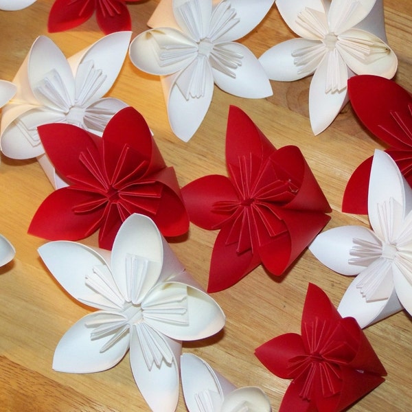 20 fleurs en origami Kusudama papier personnalisés sans tiges