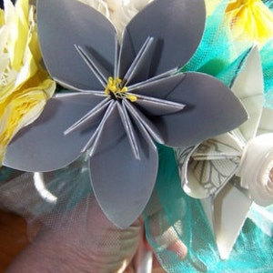 Paper Flower Wedding Bouquet Made to Order 10 Origami Flowers image 5