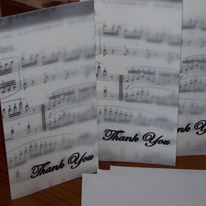 Thank You Cards Sheet Music Theme Set of 12 A Perfect Birthday Gift for Music Teacher or Music Lover image 2