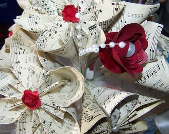 Centerpiece Bouquet 8 Origami Flowers of Your Style and Color Choice A Beautiful Christmas Centerpiece