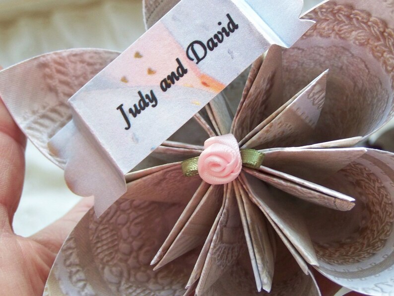 20 Origami Kusudama Place Cards or Table Numbers For Your Wedding Tables 20 Included personalized image 2