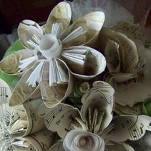 Paper Flower Wedding Bouquet Made to Order 10 Origami Flowers image 4