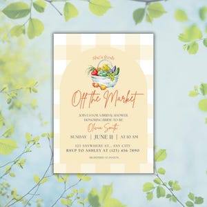 Fresh Off the Market Bridal Shower Invitation Bundle | Editable Canva Template | Farmers Market Theme | Digital Download