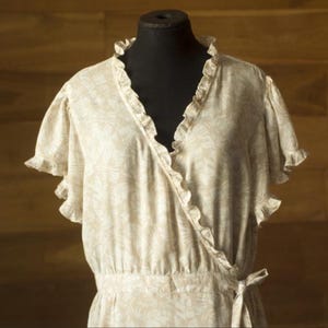 Carol Beige Summer Romantic Floral Wrap Maxi Dress Size 42