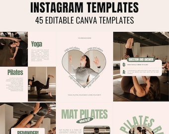 Pilates Studio Marketing Kit | Yoga Instructor Instagram Bundle | Boutique Fitness Branding