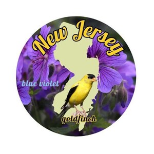 New Jersey Bundesstaat New Jersey mit State Bird and Flower Sticker