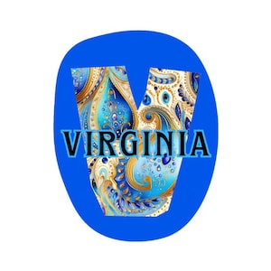 Pegatina del estado de Virginia Me encanta la bahía de Chesapeake, la larga costa atlántica, Charlottesville, Jamestown y Colonial Williamsburg
