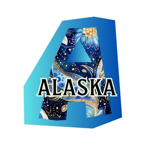 Sticker État de l'Alaska, Amour et envie de voyager dans la nature sauvage de l'Alaska