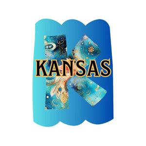 Sticker Kansas State, Midwest Love, Kansas River, Topeka, Sunflower State, Breadbasket of America