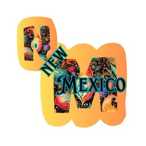 Adesivo do estado do Novo México, lindo Taos, Santa Fé, estado de Georgia Okeefe