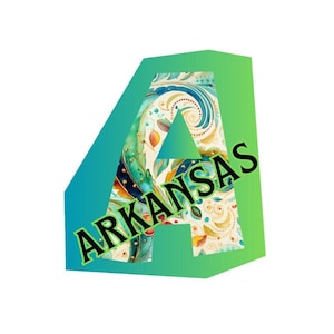 Sticker État de l'Arkansas, amour du fleuve Mississippi, zones sauvages, Ozarks, Little Rock et Bill Clinton Presidential Center