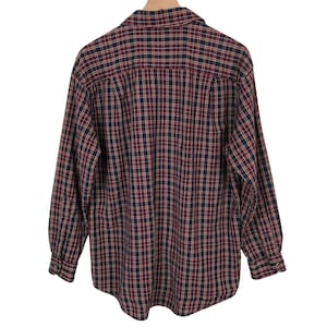 VTG SIR PENDLETON Plaid Fine Worsted Wool Button Down Shirt Men's L Red Blue L/S image 2