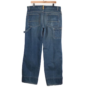 Calça jeans Filson Double Knee Carpenter masculina, tamanho 38x34, azul, perna reta, modelo 10130 imagem 2