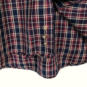 VTG SIR PENDLETON Plaid Fine Worsted Wool Button Down Shirt Men's L Red Blue L/S image 9