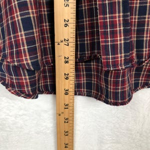 VTG SIR PENDLETON Plaid Fine Worsted Wool Button Down Shirt Men's L Red Blue L/S image 6
