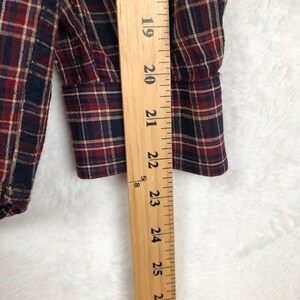 VTG SIR PENDLETON Plaid Fine Worsted Wool Button Down Shirt Men's L Red Blue L/S image 8