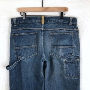 Calça jeans Filson Double Knee Carpenter masculina, tamanho 38x34, azul, perna reta, modelo 10130 imagem 4