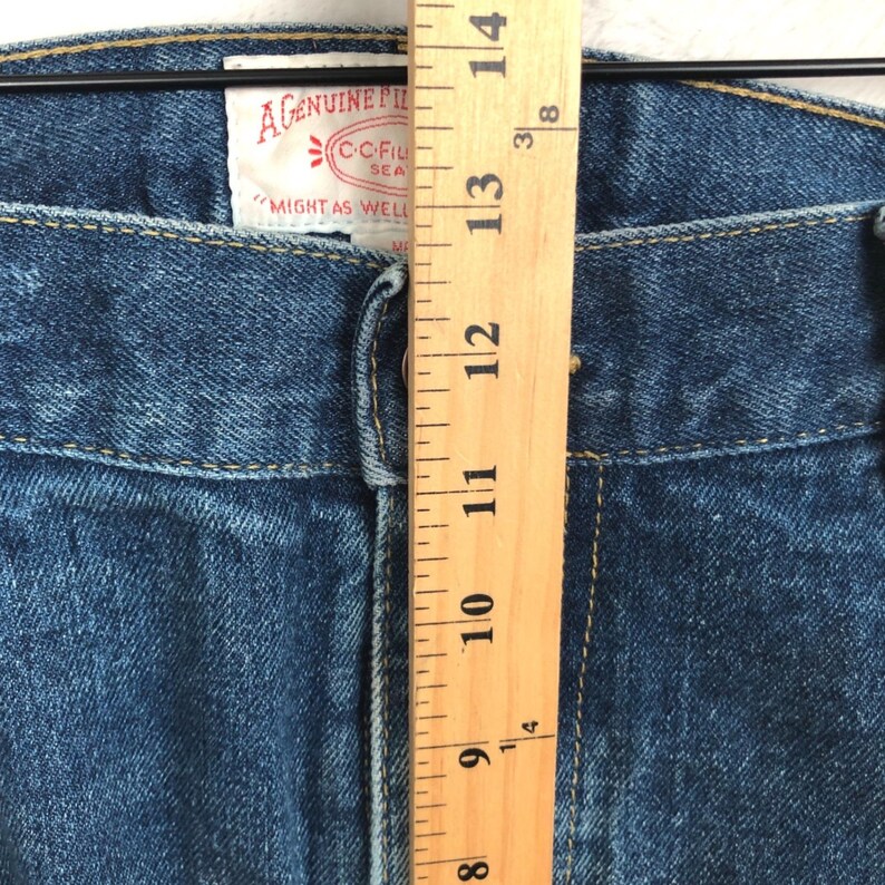 Calça jeans Filson Double Knee Carpenter masculina, tamanho 38x34, azul, perna reta, modelo 10130 imagem 9