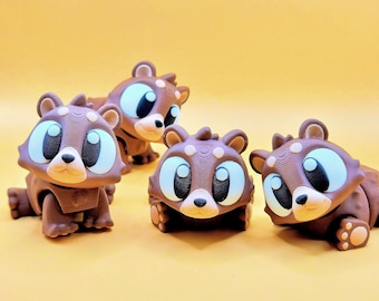 Flexi Bear Toy – 3D-printat ledat djur – Fidgetleksak för barn – Sensorisk gåva