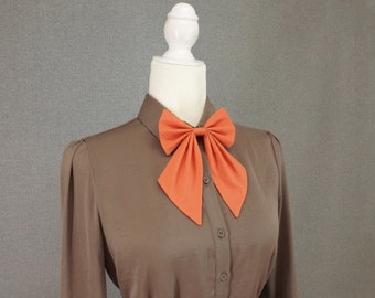 Pumpkin Orange Limited Edition Color Women's Bow Tie Pretied Style-Ladies Pussy Bow Neck Wear Custom Accessory - Made by BrittansDesigns