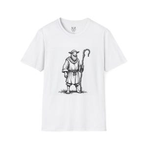 Whimsical Sheep Shepherd Tee, Fun Graphic T-Shirt, Farm Animal Apparel, Unique Gift for Sheep Lovers, Casual Everyday Wear