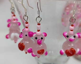 Boucles d'oreilles ours de la Saint-Valentin