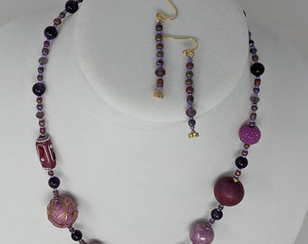 Purple/Lavender Necklace and Earring set