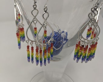 Rainbow Seed Bead Earrings