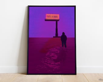 Vaporwave Dreamscape Art Print: Psychedelic Synthwave Poster, Semi-Glossy Paper