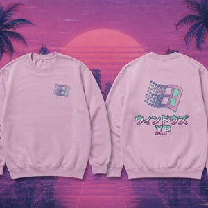 Vaporwave computer sweatshirt - Retro Y2K Windows XP-graphic - Japanse cyber streetwear