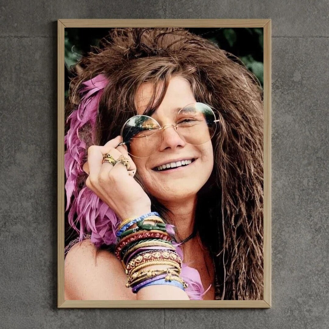Janis Joplin Poster, Vintage Rock Wall Art, Hippie Music Print, 70s ...