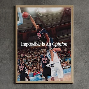 Poster di Vince Carter, stampa murale di basket, stampa motivazionale sportiva, poster di schiacciate, stampa del Dream Team degli USA, decorazione murale per palestra, stampa con citazione di un atleta